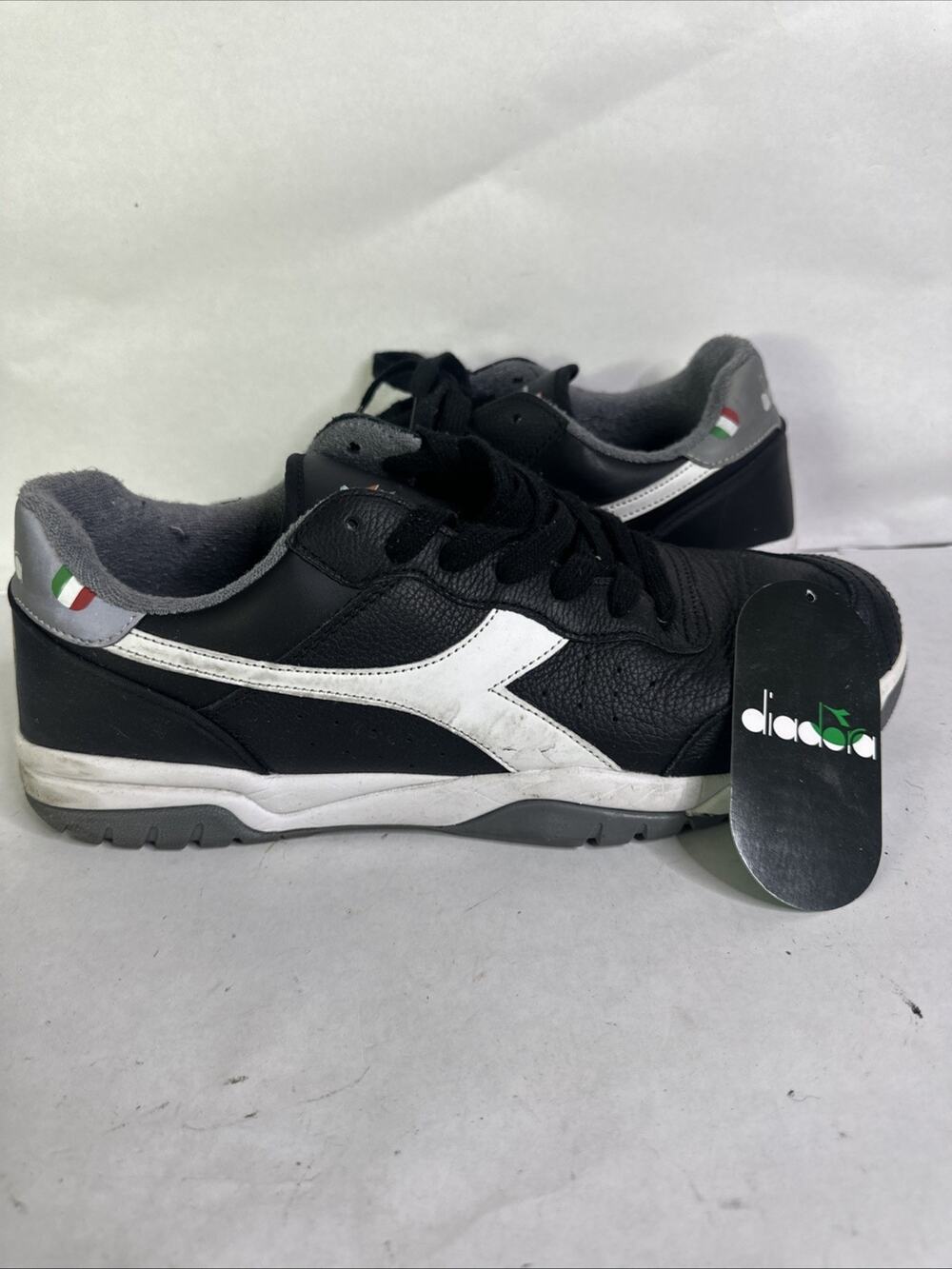 Diadora Maverick Sneaker in Black and White US Men's 13